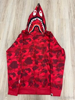 Bape Color Camp Shark Full Zip Hoodie Red - 3
