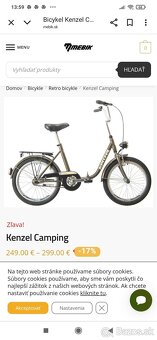 Predám skladací bicykel 20" kolesa. Zadná brzda kontra. Ser - 3