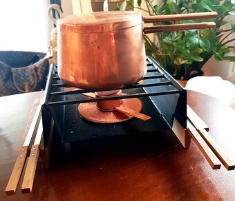 medená sada na fondue, nerezový príbo, podnos, vailing - 3