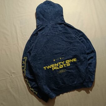 Twenty One Pilots Trench sivá mikina s kapucňou distressed S - 3