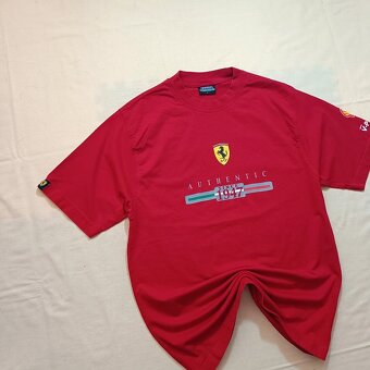 Vintage 90s Ferrari červené tričko s potlačou formula F1 M - 3
