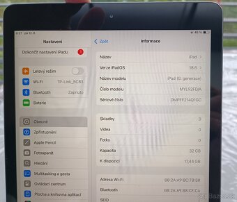 Apple iPad 8 gen. / 32GB Uložiště / 3GB RAM / LCD 10.2" - 3