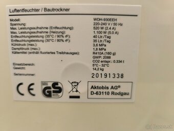 Odvlhčovač vzduchu WDH - 3