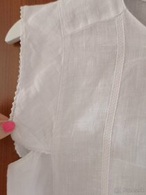 ZARA 100% ľanový biely top - 3