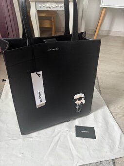 KABELKA KARL LAGERFELD K/IKONIK 2.0 LEATHER TOTE BLACK - 3
