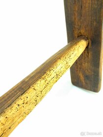 Starý dubový rebrík - drevený reber - oak ladder - 3