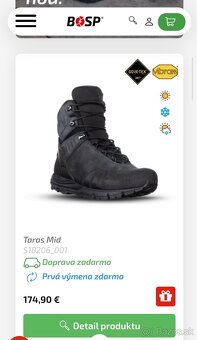 Gore-Tex Taras Mid Bosp č.45 (turistická, taktická obuv) - 3