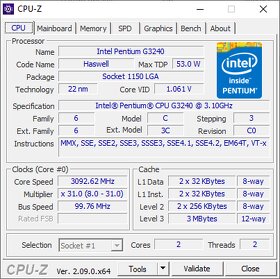 Intel® Pentium® Processor G3240 (2 Cores, 3M Cache, 3.1 GHz) - 3