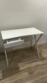 Písací stôl biely, lesklý - 3