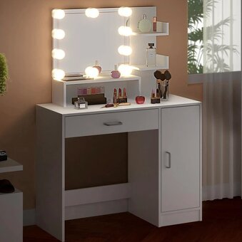 Toaletný stolík Jocelyn s LED osvetlením 140x90x40 - 3