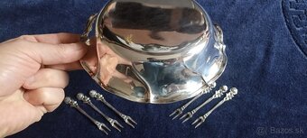 Investičné Striebro–miska+vidličky na olivy–Nemecko-162,4g - 3