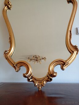 Luxusné masívne starožitné zrkadlo, pozlátené 125x70 cm - 3