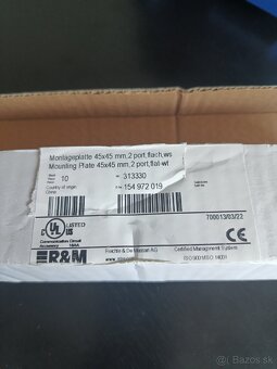 R&M podlahová / do žľabu, pre 2xRJ45, 45x45 mm - 3