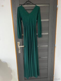 Zelené trblietavé šaty 40/L - 3