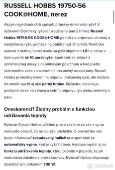 RYŽOVAR Russell Hobbs - 3