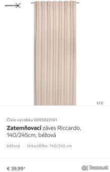 Hľadká biela záclona a béžový záves - 3