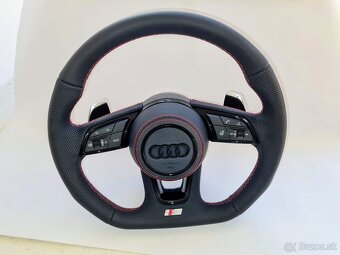 VYHRIEVANY AUDI Kožený volant Červená niť +AIRBAG + F1 PADLA - 3