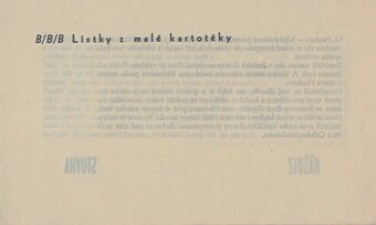 (bibliofília/M. Galanda) Lístky z malé kartotéky, 1931 - 3