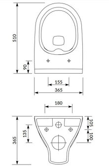CERSANIT závesná misa WC MILLE CLEAN ON + WC sedátko Slim - 3