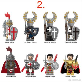 Figúrky Rytieri 3 (8ks) - typ lego, nové, nehrané - 3