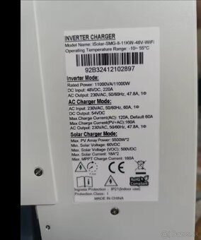 Predám nový hybridný solárny invertor 11000w 48v +Wifi modul - 3
