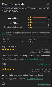 Predám sieť proti krtkom – 2 m x 100 m - 3