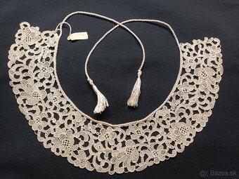 Originál . starožitné ecru čipkové golieriky - 3