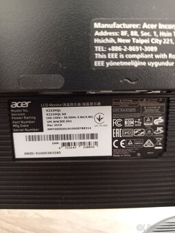 Monitor Acer K222HQL -11x - 3