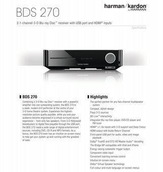 Predám Harman Kardon BDS 270 domáce kino - 3