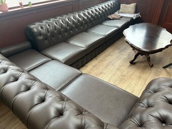 Set koženej sedačky chesterfiel - 3