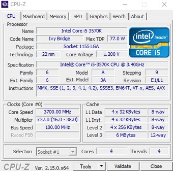 Intel Core i5-3570K (1x) - 3