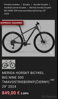 Predám nový horský bicykel Merida Big Nine 300-29 veľk.M - 3