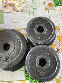 Činky, jednoručky, zavážia, lavica - 3