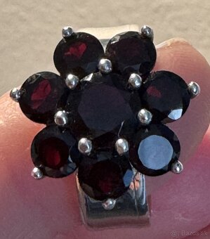 Prsteň s granátom striebro 925 - 3