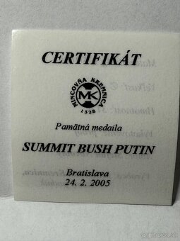 Strieborná medaila summit Bush Putin proof - 3