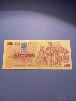 Predám bankovku 500kčs 1973 slovenský kolok - 3
