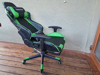 vidaXL Otočná herná stolička zelená - 3