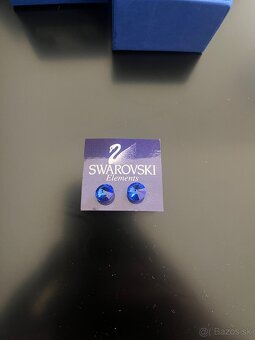 Modré krištáľové náušnice Swarovski - 3