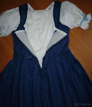 Kroj Dirndl Tirol 42 modrotlač - klobúk fašiangy - kabát - 3