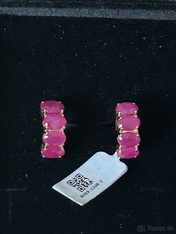 Zlaté náušnice s rubínmi - 3