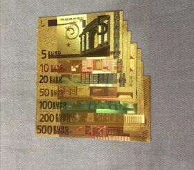 EURO bankovky 8ks Antique Plated 24K Gold... - 3