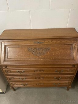 Vintage písací stolík, drevo, rozkladací, nepoškodený, d - 3