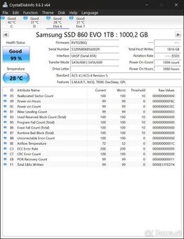 Predám SATA SSD SAMSUNG 860 EVO 1TB - 3