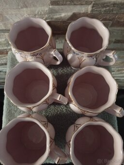 Růžový porcelán, sada 6 bucláčků, Chodov - 3