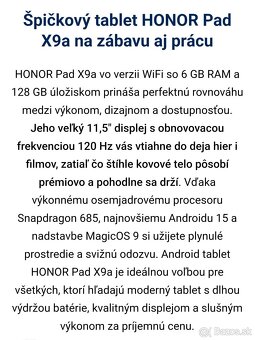 Predám úplne nový tablet s klávesnicou HONOR Pad X9a - 3