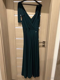 Tmavozelené spoločenské šaty - 3