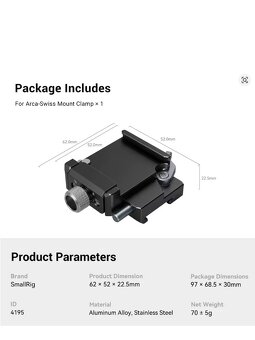 SmallRig Arca Swiss rýchloupínací systém pre DJI RS 3 Mini - 3