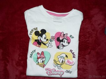 dievčenské biele tričko Disney 9-12 mesiacov - 3