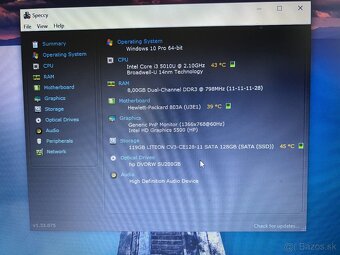 Hp 350 G2-15,6"HD/Intel i3/8gb ram/128gb SSD/Intel HD - 3
