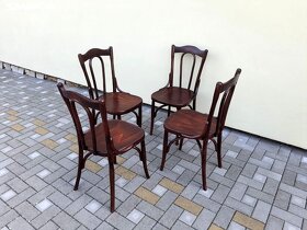 Jídelní celodřevěné židle THONET po renovaci 4ks - 3